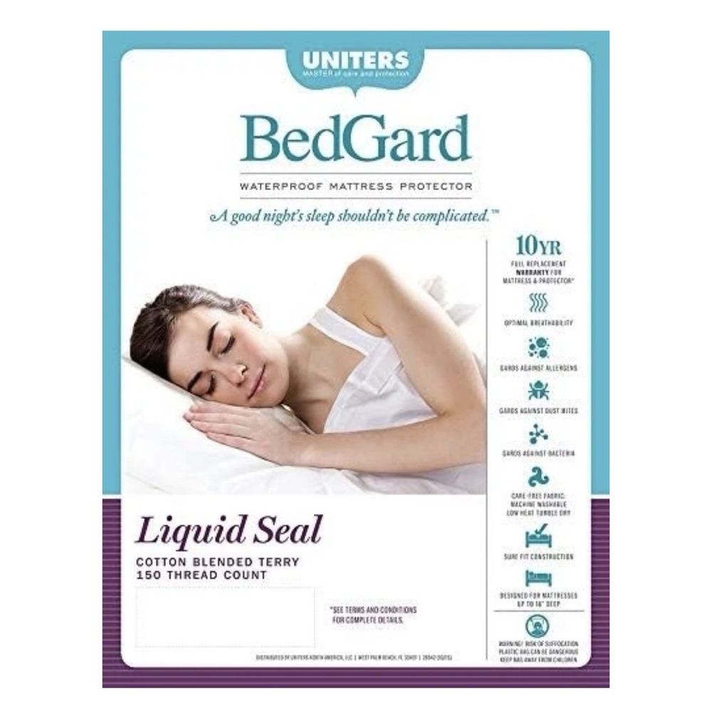 Uniters BedGard Waterproof Mattress Protector TWIN Liquid Seal Cotton/Terry NEW
